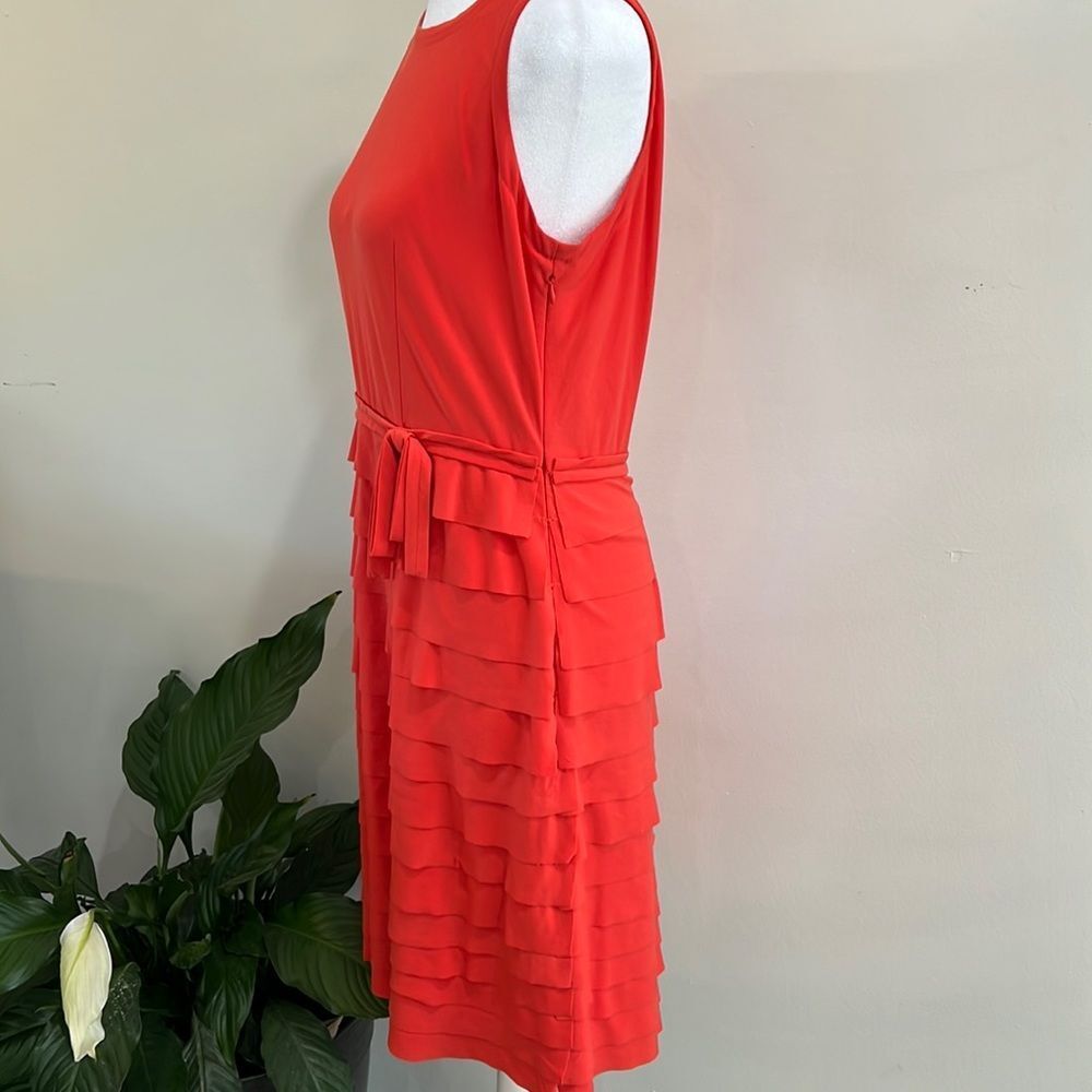 Just Taylor Orange tailored, sleeveless, tiered dress. 6 Casual, evening, party - Picture 5 of 6